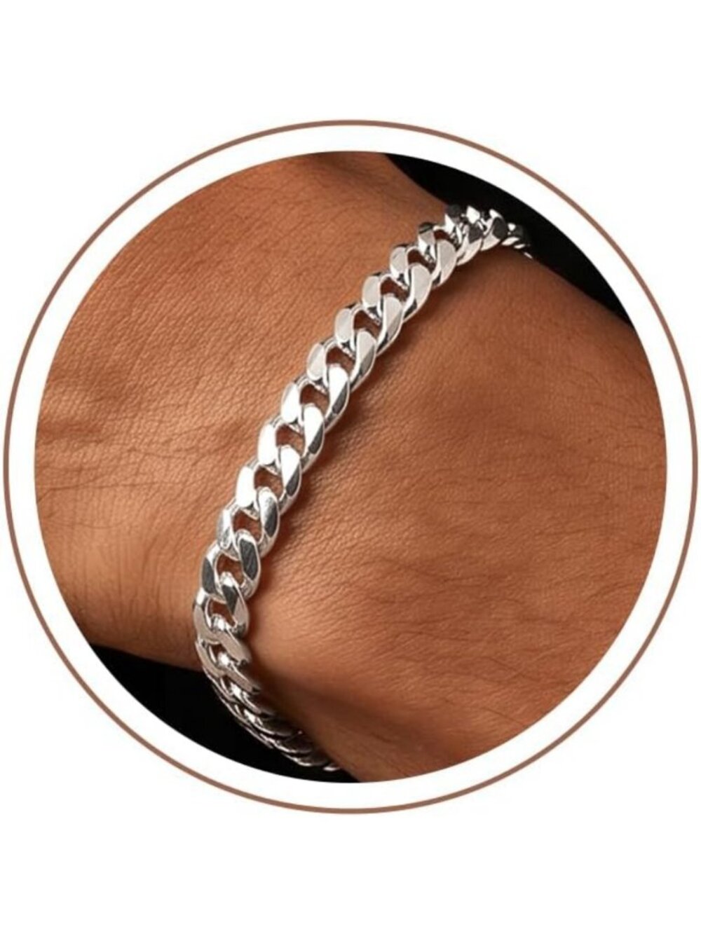 Men's Sterling Silver Cuban Chain Bracelet - 5mm/7mm Over Bracelet, Stylish
